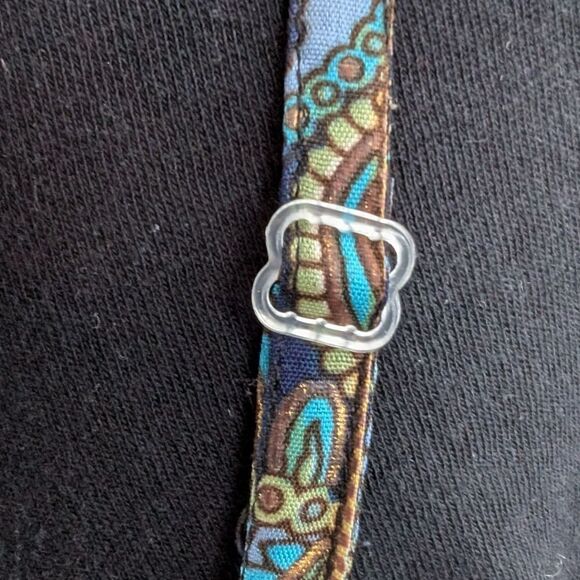 Stunning Blue Vintage silk maxi bohemian dress parsley print size M - Picture 10 of 10